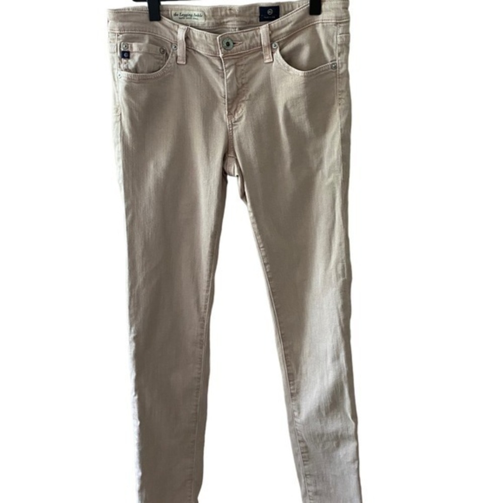 AG Adriano Goldschmied women’s TAN / PINK summer super skinny jeans size 27R